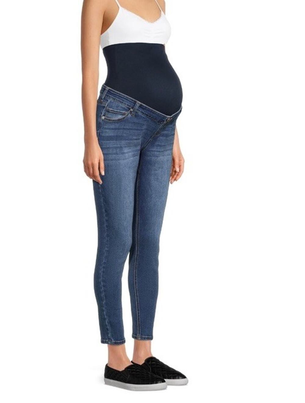 Time & Tru Maternity Jeans 2XL Plus 20 XXL Blue Skinny Pants Denim N109